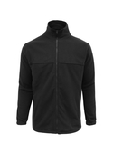 Plain Zip Front Microfleece Jacket - Men - Black