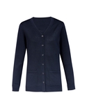 V Neck Button Front Cardigan - Women - Navy