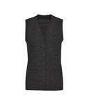 Sleeveless Vest with Button Front - Women - Charcoal