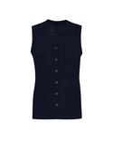 Sleeveless Vest with Button Front - Women - Navy