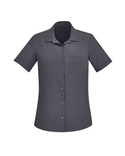 Florence Plain Short Sleeve Shirt - Women - Charcoal