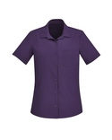 Florence Plain Short Sleeve Shirt - Women - Purple