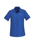 Florence Daisy Print Short Sleeve Shirt - Women - Daisy Electric Blue