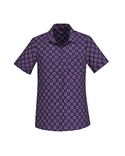 Florence Daisy Print Short Sleeve Shirt - Women - Daisy Purple