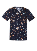 Space Party Scrub Top - Men - Midnight Navy
