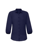 Lucy Elastic Cuff, 3/4 Sleeve Blouse - Women - Navy