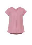 Kayla V-Neck Pleat Blouse - Women - Dusty Rose
