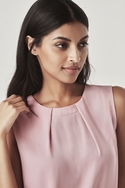 Estelle Sleeveless Pleat Detail Blouse - Women - Detail Front