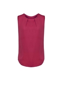 Estelle Sleeveless Pleat Detail Blouse - Women - Raspberry