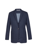 Arden Cotton Rich Blazer - Women - Navy Melange