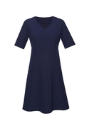 Siena Short Sleeve Midi Flared Dress - Marine