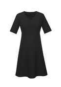 Siena Short Sleeve Midi Flared Dress - Slate