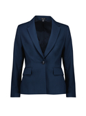 Renew Single Button Mid Length Jacket - Women - Navy Dusk