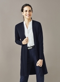 Chelsea Long Line Merino Mix Cardigan - Women - Navy