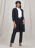 Chelsea Long Line Merino Mix Cardigan - Women - Navy