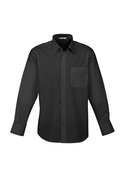 Base Poplin  Long Sleeve Shirt - Men - Black