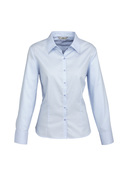 Luxe Long Sleeve Cotton Shirt - Women - Blue
