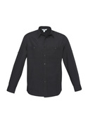 Bondi Roll-Up Long Sleeve Shirt - Men - Black(Plain)