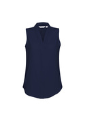 Madison Easy Elegance Sleeveless Blouse - Midnight Blue