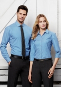 Ellison Cotton-Rich Business Check Long Sleeve Shirt - Men