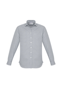 Ellison Cotton-Rich Business Check Long Sleeve Shirt - Men - Silver