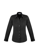 Monaco Cotton Stretch Long Sleeve Shirt - Women - Black