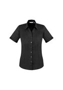 Monaco Cotton Stretch Short Sleeve Shirt - Women - Black