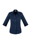Monaco Cotton Stretch 3/4 Sleeve Shirt - Women - Ink