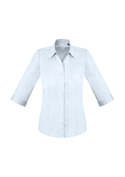 Monaco Cotton Stretch 3/4 Sleeve Shirt - Women - White
