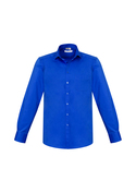 Monaco French Style Cotton Stretch Shirt Long Sleeve - Men - Electric Blue