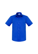 Monaco Cotton Stretch Short Sleeve Shirt - Men - Electric Blue