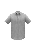 Euro Easy Care, Fine Stripe Short Sleeve Shirt - Men - Black