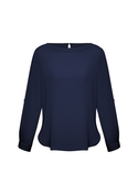 Madison Boatneck Mechanical Stretch Top - Women - Midnight Blue