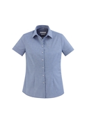 Short Sleeve Cotton-Rich Jagger Shirt - Women - French Blue