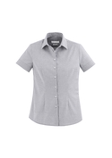 Short Sleeve Cotton-Rich Jagger Shirt - Women - Silver