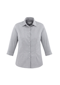 Jagger 3/4 Sleeve Cotton-Rich Shirt - Women - Silver