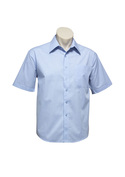 Short Sleeve  Micro Check Shirt - Men - sky