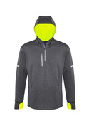 Pace Breathable Warm Up Hoodie - Men - Grey/Fluoro Yellow