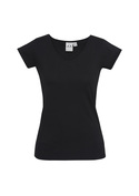 Viva V-Neck Stretch Tee - Women - Black