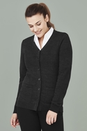 V Neck Button Front Cardigan - Women