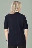 Zip Front Short Sleeve Cardigan - Women - Back