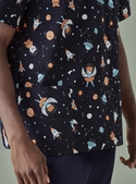 Space Party Scrub Top - Men - Space party