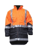 Hi Vis 2-Way Cyclone Day/Night Jacket - Quilted Lining - Orange/Black