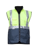 Hi Vis 2-Way Day/Night Vest - Fleece Lining - Yellow/Navy