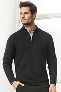 1/2 Zip Wool-Rich Merino Pullover - Men
