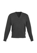 V-Neck Wool Mix Jersey - Men - Charcoal