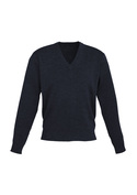 V-Neck Wool Mix Jersey - Men - Navy