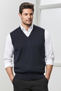 Wool Mix V-Neck Vest - Men