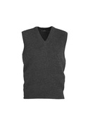 Wool Mix V-Neck Vest - Men - Charcoal