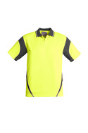 Aztec Hi Vis Day Only Short Sleeve Polo Shirt - Men - Yellow/Charcoal